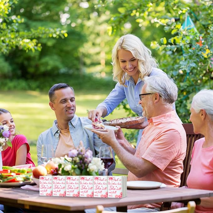 Yinder 100 Pack Christian Pocket Tissues Bible Verse Travel Size Tissue Packs 3 Ply God Is Within Her Facial Paper Gifts for Women Graduation Wedding Religious Party Breast Cancer Awareness Favors