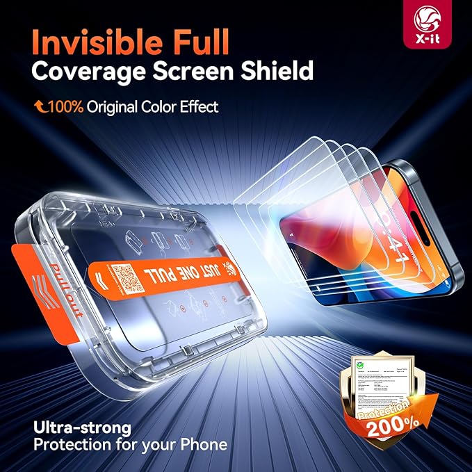 4 Pack Screen Protector Tempered Glass for iPhone 17 Pro, Scratch Resistant, Shatterproof, Drop Protection, Full Edge Coverage, Auto-Alignment Kit, 9H+ Military Grade Glass Film,HD Clear,Case Friendly