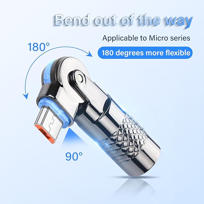 SinLoon 2 Pack USB C to Micro USB Adapter USB Type C Female to Micro 5Pin Male Connector 180 Degree Rotation Converter Connector Support Charge Data for Phone