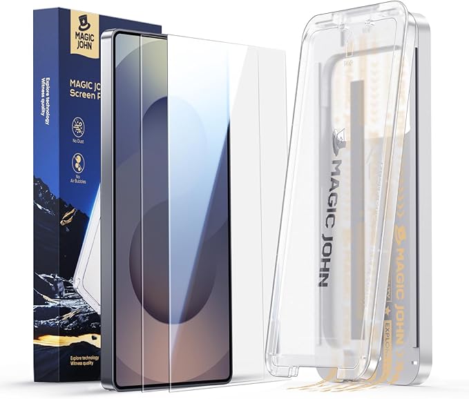 MAGIC JOHN 2 Pack for Samsung Galaxy S25 Ultra Screen Protector, with Shatterproof Tempered Film, Auto Dust-Elimination, Bubble Free & HD Clear, Easy Installation for Samsung Galaxy S25 Ultra