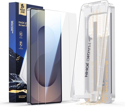 MAGIC JOHN 2 Pack for Samsung Galaxy S25 Ultra Screen Protector, with Shatterproof Tempered Film, Auto Dust-Elimination, Bubble Free & HD Clear, Easy Installation for Samsung Galaxy S25 Ultra