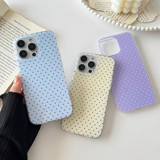 Compatible with iPhone 14 Pro Max Case, Fashion Cute Aesthetic Polka Dot Phone Case for Women, Shockproof Slim Soft TPU and Hard PC Protective Phone Cover for iPhone 14 Pro Max 6.7", Yellow