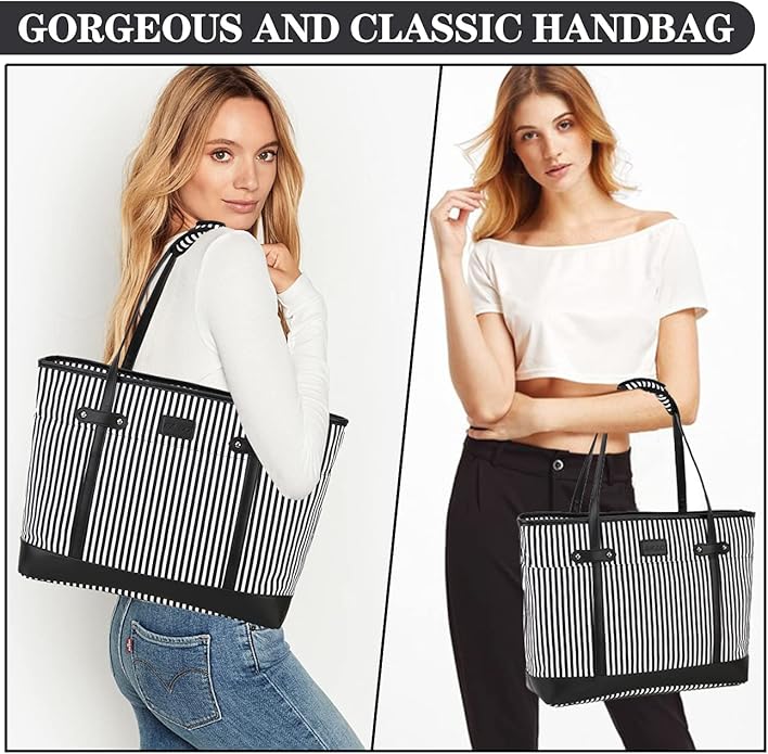 RAVUO Laptop Tote Bag for Women, Water Resistant 15.6 Inch Computer Handbag Purse Teacher Bag With Portable Small Pouch