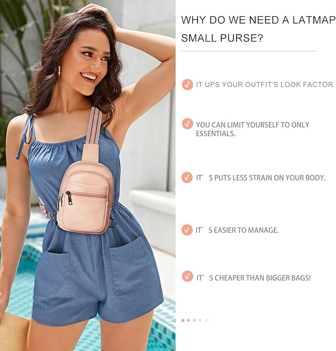 3L SMALL Sling Bag Fanny Packs For Women Men Mini Crossbody Chest Belt Travel Bag Purse Handbag Faux Leather Fashion Cute Light Grey