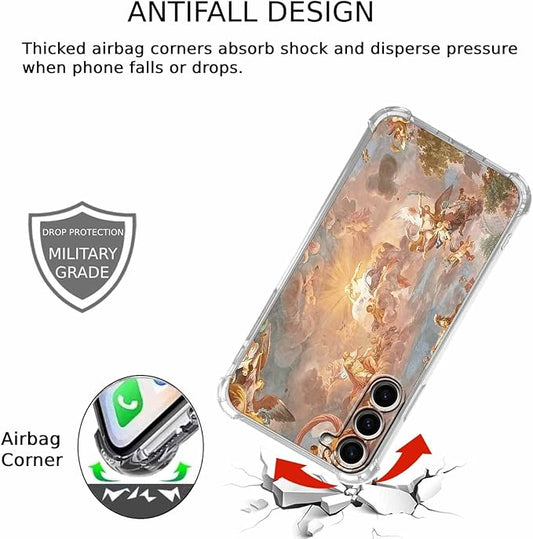 Case for Samsung Galaxy S23+ with Renaissance Art Design,Cute Angel God Greek Mythology Painting,Clear Soft TPU Bumper Phone Cover,6.6"(Mythology,S23P)