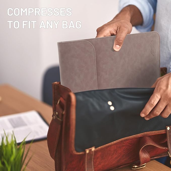 Allinside 13-13.3 inch Laptop Sleeve Case for MacBook Pro 14 2021–2024 (A2918, A2992, A3112, A3401, A3185)/MacBook Air 13 2010-2017/MacBook Pro 13 2010-2015, PU Suede Leather Laptop Case Cover, Pink