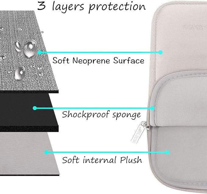 MOSISO Laptop Case 13.3 inch, 13-13.3 inch Laptop Sleeve Bag Compatible with MacBook Air/Pro 13 / Pro 14, HP Dell ASUS Lenovo Notebook, Neoprene Computer Sleeve Bag with Small Case, Rock Gray