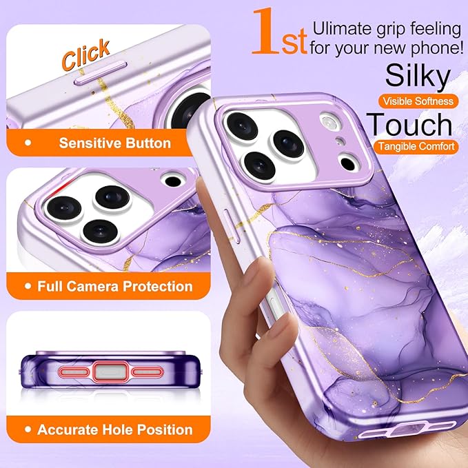 Btscase for iPhone 17 Pro Max Case [Compatible with Magsafe] [Military-Grade Drop Protection] Slim Anti-Scratch Smooth Touch TPU Bumper Shockproof Magnetic Phone Case for Women Girls Men, Lavender