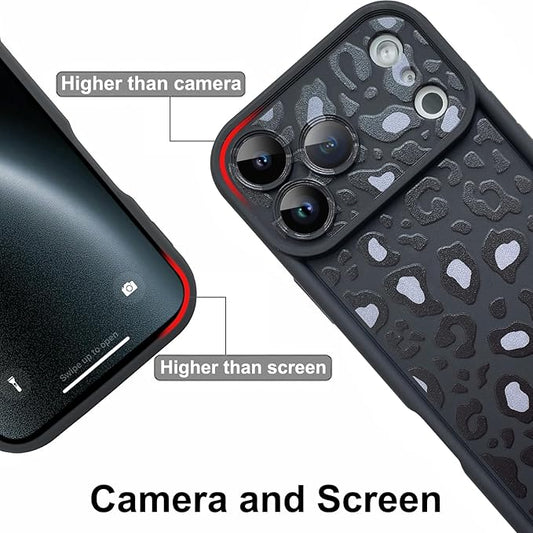 KANGHAR Case Compatible with iPhone 17 Pro Leopard Printed Pattern Cute Cheetah Phone Case Soft TPU Shockproof Protective Cover Designed for iPhone 17 Pro 6.3 Inch Black