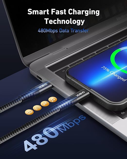 USBC to C Cable 10FT USB C Cables 60W, Long USB Type C Fast Charging Cable for Car Durable iPhone USB C Charger Cable USB C Cord for iPhone 17/16/15/Pro Max, Samsung Galaxy and More-Black