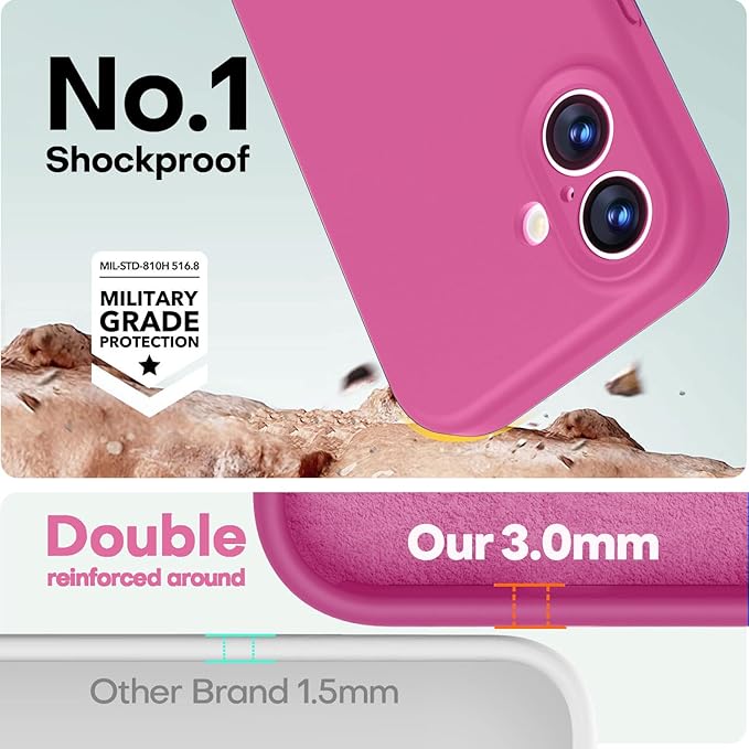 LOVE 3000 Designed for iPhone 17 Case, Premium Silicone [Compatible with Magsafe][Soft Anti-Scratch Microfiber Lining] Shockproof Protective Phone Case for Men Women 6.3", Pitaya