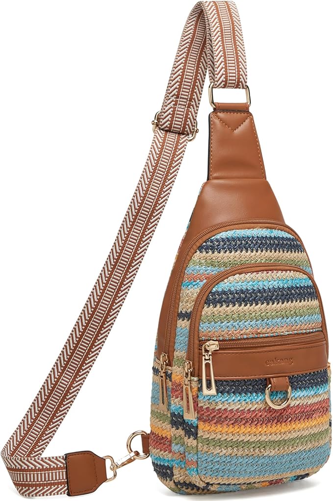 Womens Sling Bag Crossbody Bags for Women Vegan Leather Sling Backpack Daypack Fanny Pack Crossbody Purse Travel