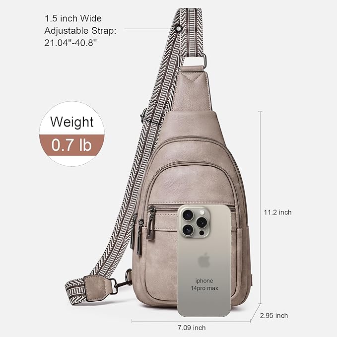 Womens Sling Bag Crossbody Bags for Women Vegan Leather Sling Backpack Daypack Fanny Pack Crossbody Purse Travel