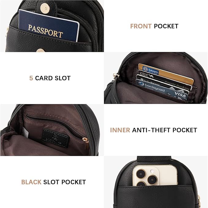 BOSTANTEN Small Sling Bag Crossbody Bags for Women Trendy Crossbody Purse Leather Chest Bag