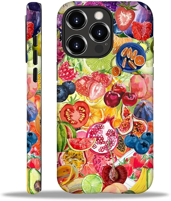 Case for iPhone 16 Pro Max,Summer Fruit Collage for Woman Men Full Body Protective Cover Shockproof 2 in 1 Silicone + Hard PC Case for iPhone 16 Pro Max