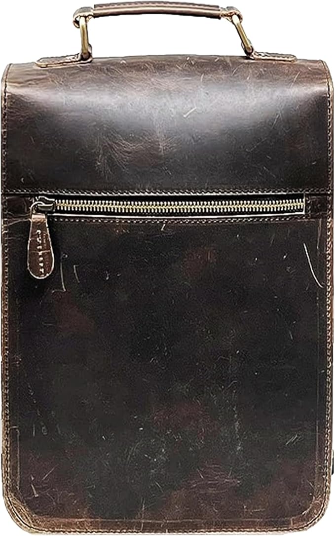 jaald Genuine Leather Messenger Bag Vintage Laptop Crossbody Bag Satchel Man Purse Shoulder Bag for man woman office bag