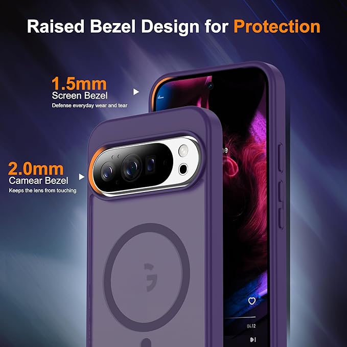 Compatible with Google Pixel 10 Case & Google Pixel 10 Pro Case with Magnetic [Compatible with Mag-Safe] Slim Translucent Matte Phone Cases with Anti-Fingerprint Tech, Purple