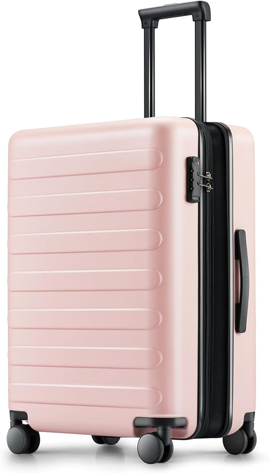 NINETYGO Carry On Luggage 22x14x9 Airline Approved, 20 Inch Luggage with Smooth Spinner Wheels, Expandable, Hard Shell PC Suitcase, Lightweight Travel Luggage, TSA Approved (Pink, Rhine Max)