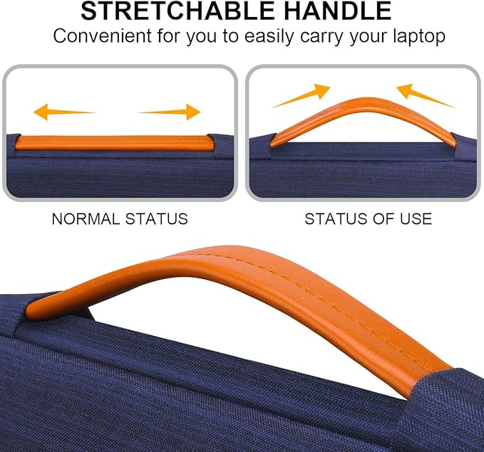 Lacdo 360° Protective Laptop Sleeve Case for 16 inch New MacBook Pro M4/M3/M2/M1 Pro/Max A3403 A3186 A2991 A2780 A2485 A2141 2024-2019, 15 inch Surface Laptop 7th Copilot+PC/6/5/4/3 Computer Bag, Blue