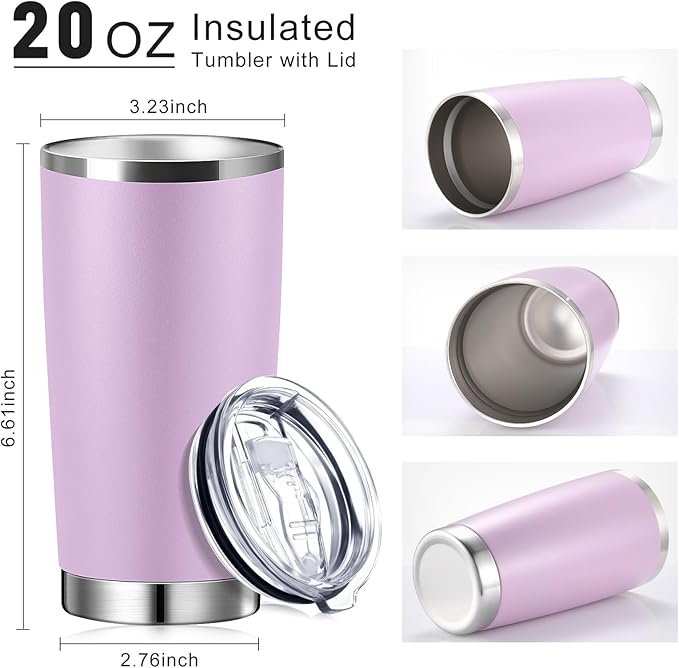 Sieral 36 Packs Stainless Steel Tumbler Bulk with Lid Vacuum Double Wall Insulated Travel Coffee Mug Powder Coated Tumbler Cup for Graduation Wedding Christmas Birthday Party(Matte Color, 20 oz)