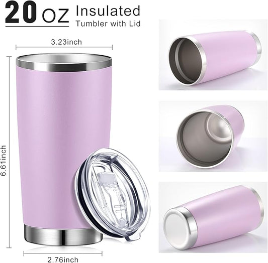 Sieral 36 Packs Stainless Steel Tumbler Bulk with Lid Vacuum Double Wall Insulated Travel Coffee Mug Powder Coated Tumbler Cup for Graduation Wedding Christmas Birthday Party(Matte Color, 20 oz)