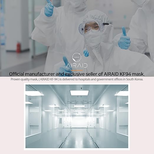 AIRAID-KF94 [Individually Wrapped] - Made in Korea, 3D Multicolor Packs, Face Protective Mask, Adult and Older Teens (Multicolor-20P)
