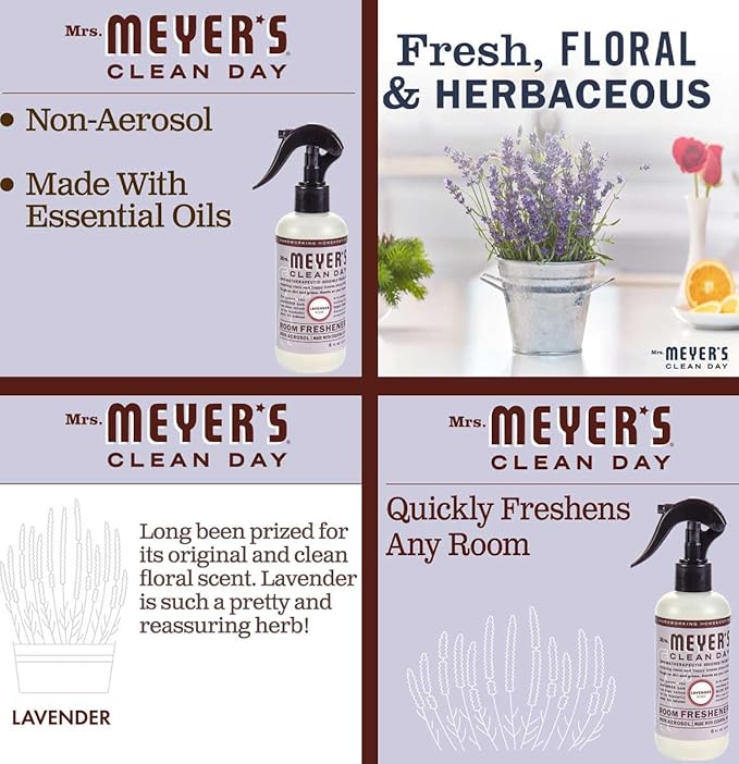 Mrs. Meyer's Clean Day Room Freshener, Lavender 8 Fl Oz (Pack of 12)