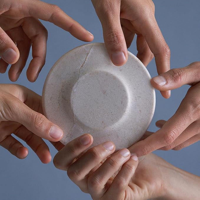 Einova Classic Stone – Marble Wireless Charging Pad Designed in Italy, Integrated 6 ft USB-C Cable, Smartphones, Wireless Earbuds, Smartwatches – Cream Marble