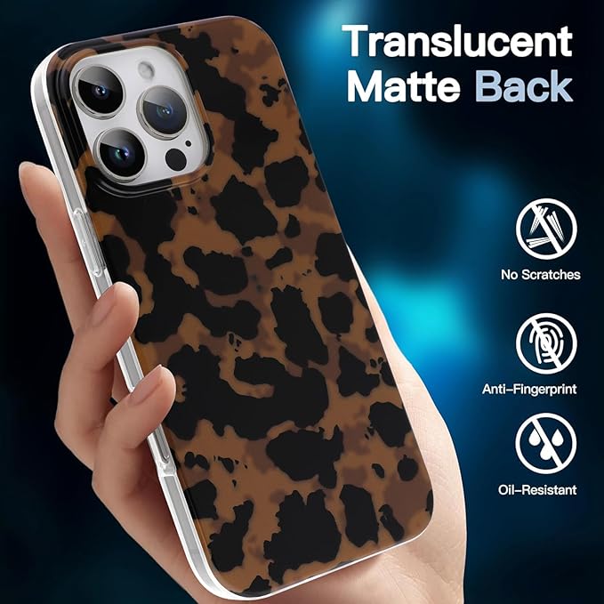 Magnetic for iPhone 16 Pro Max Case [Compatible with MagSafe] Lightweight Tortoiseshell TPU Slim Shockproof Translucent Matte Brown Clear Case for iPhone 16 Pro Max, Tortoise Print