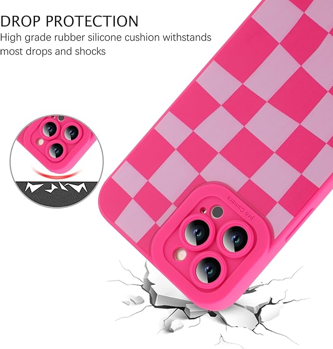 ZIYE for iPhone 12 Pro Case Hot Pink Flower Pattern Phone Case with Camera Protection,Soft TPU Silicone Rubber Protective Cover Floral Design Cases Compatible with iPhone 12 Pro 6.1 Inch