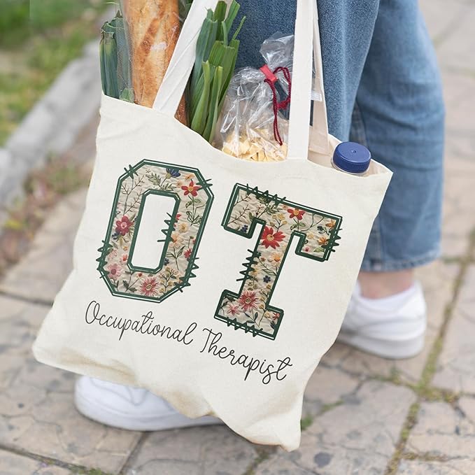 Occupational Therapist Gifts,OT Gifts, Occupational Therapist Canvas Tote Bags for Women, Reusable Grocery Bags