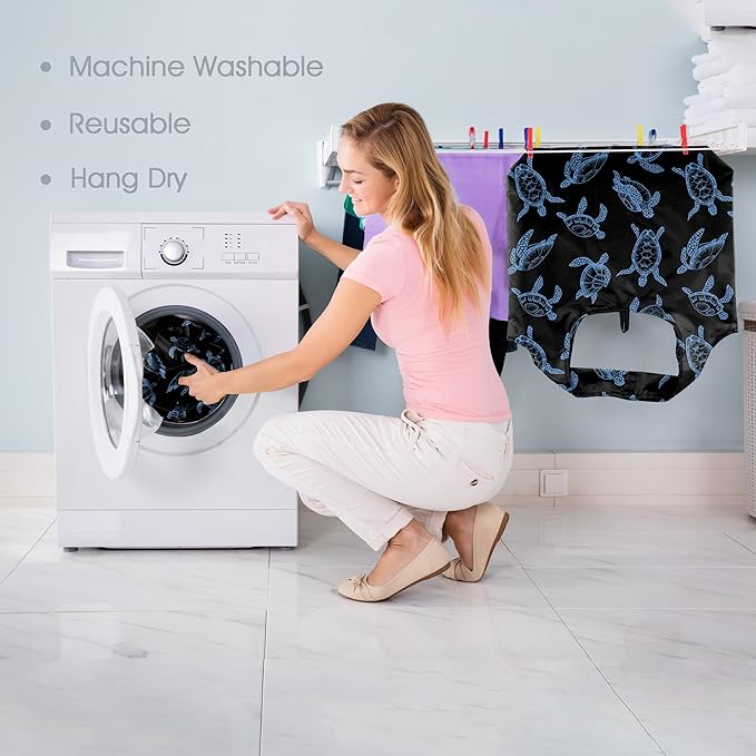 BeeGreen Sea Turtle Lovers Gifts for Women Ocean Animals Reusable Grocery Bags Shopping Bags Bulk 6 Pack 50LBS X-Large Shells Seal Mermaid Scale Whale