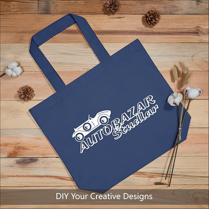 TOPDesign 1-Pack Super Strong Large 12oz Cotton Canvas Tote Bag, Reusable Grocery Shopping Cloth Bag, Fashionable Two-Tone Tote for Crafts, DIY Your Creative Designs