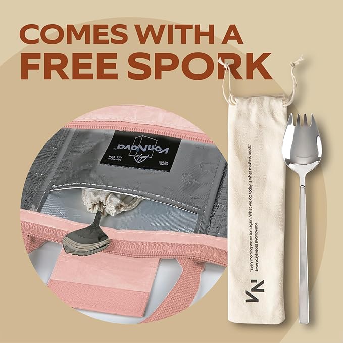 VonNova Women’s Insulated Lunch Bag with Premium 4mm Cooler Insulation, Cute Large 7L Lunch Tote for Office, Durable Small Lunch Box for Women, Stylish Lunchbox for Adults, Teens, Nurses, Teachers