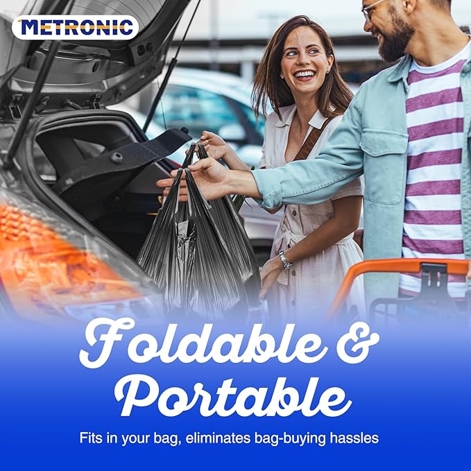 METRONIC 500 Count Black Plastic T-shirt Bags with Handle, 12" x 6.5" x 21" Plastic Carry Bags for Retail, Supermarket, Grocery Shopping Bag for Packaging, Takeout, Convenience Stores, in Bulk