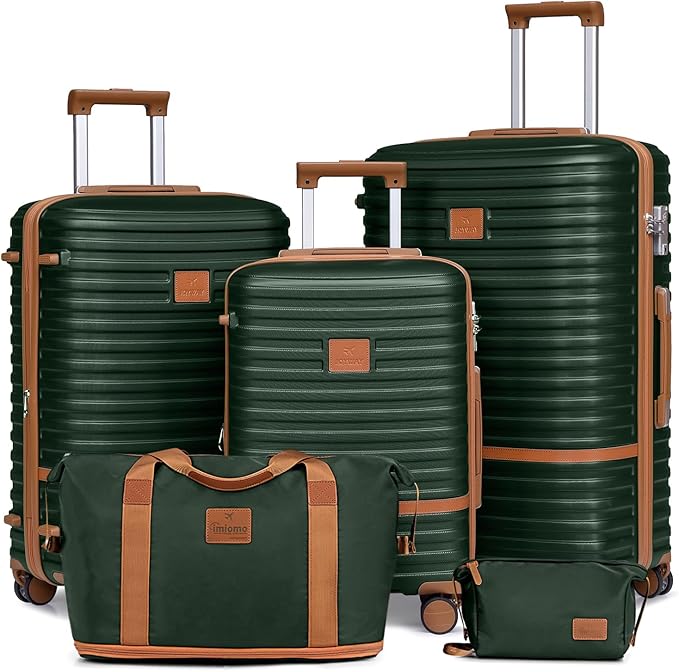 Joyway Luggage Set 3 Piece Suitcase Sets with Spinner Wheel,Lightweight Hardside Expandable Travel Laggage with TSA Lock (20/24/28 Green brown NEW, TR008