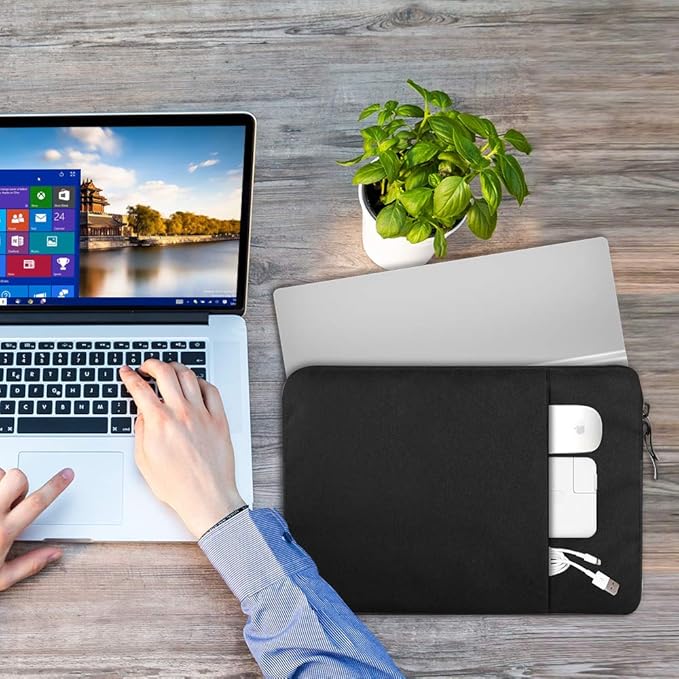 UPERFECT 16.1-inch Polyester Laptop Sleeve Protective Case Vertical Style with Pocket Zipper for 16.1-inch Monitor