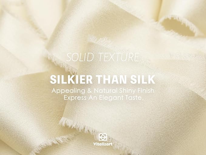 Vitalizart Silk Satin Ribbon 1 Inch x 15 Yard Wooden Spool Cream White Handmade Frayed Ivory Ribbon for Gift Wrapping Baby Shower Wedding Bridal Bouquets Holiday Decor 3 Rolls x 5 Yard
