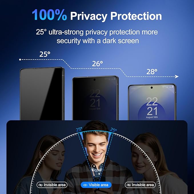 Compatible with Samsung Galaxy S25 Ultra Screen Protector Clear,[100% Fingerprint Unlock][Shatterproof][Anti-Fingerprint] 3D Full Coverage 9H Screen Protector,Easy Installation,2 Pack