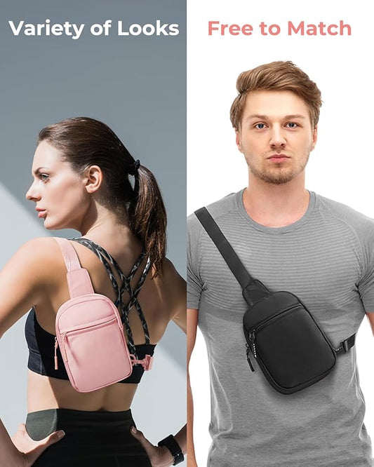 CHOLISS Small Sling Bag for Women and Men, Crossbody Bags Trendy Fanny Packs Chest Bag with Extended Strap