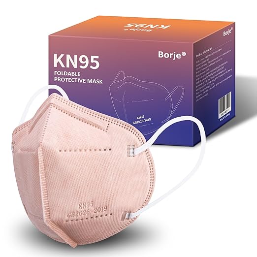 KN95 Face Masks 50 Pcs, 5-Ply Protection Dusty Rose KN95 Mask, Disposable Face Masks for Adults