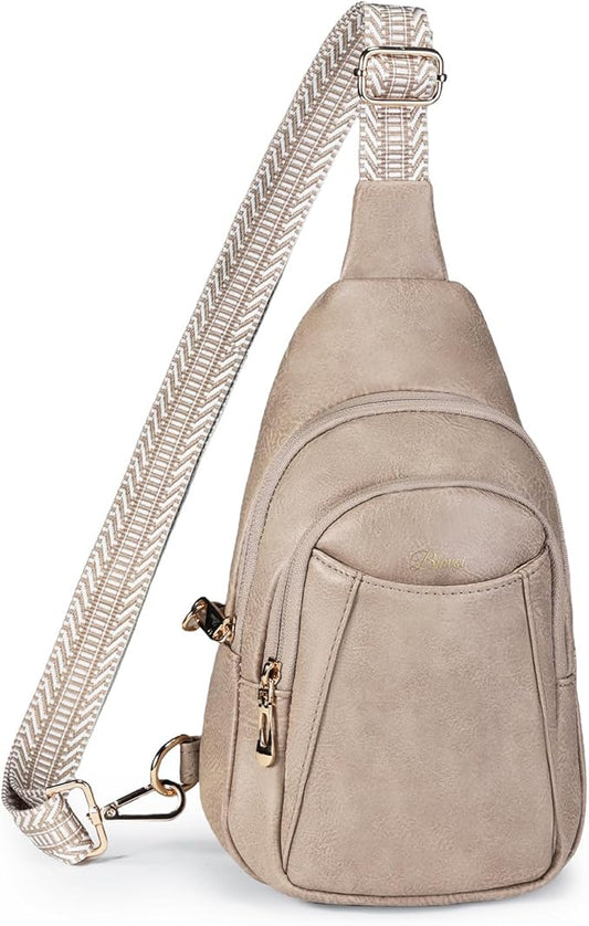 Crossbody Bags for Women Anti Theft Vegan Leather Sling Bag RFID Blocking Chest Bag for Travel