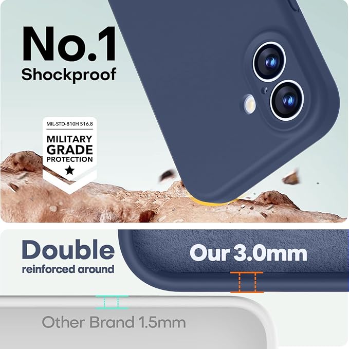 LOVE 3000 Designed for iPhone 17 Case, Premium Silicone [Compatible with Magsafe][Soft Anti-Scratch Microfiber Lining] Shockproof Protective Phone Case for Men Women 6.3", Navy Blue