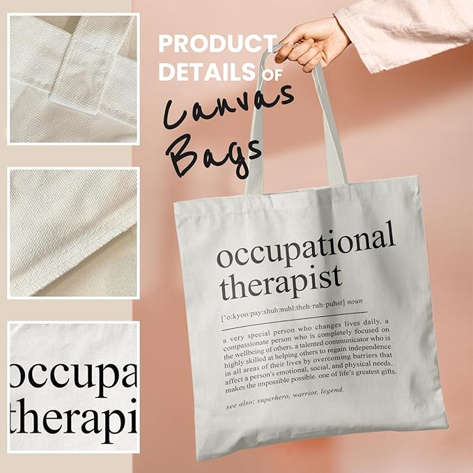 Occupational Therapist Gifts,OT Gifts, Occupational Therapist Canvas Tote Bags for Women, Reusable Grocery Bags