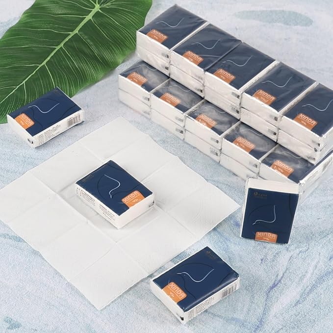Sandmovie 100 Packs 4-Ply Soft Pocket Tissues, Mini Travel Size Individual Tissue Packs