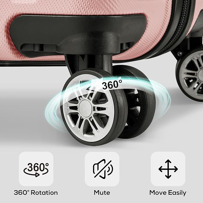 Melalenia Luggage 10 Piece Sets Clearance,Large Suitcase Set Spinner Wheels with TSA Locks,Hard Shell Pink Luggage Sets for Women Travel Suitcase (10Pcs Pink)