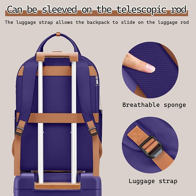 Melalenia Suitcase Sets 6 Piece Hard Shell Carry on Luggage with Spinner Wheels and TSA Lock, Lightweight Travel Backpack for Women, Men, Navy Brown