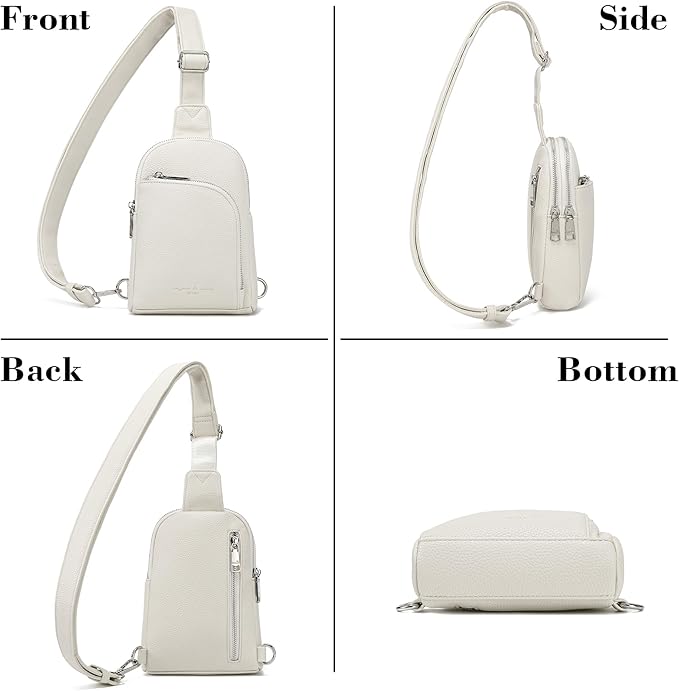 INICAT RFID Blocking Sling Bag Leather Crossbody Bags for Women Fanny Pack Cross Body for Woman Chest Bag for Travel 1.9L