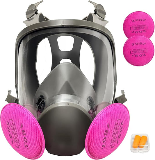 Gas Mask Survival Nuclear and Chemical, Respirator with Filters for Asbestos, Fume, Resin, Painting and Dust