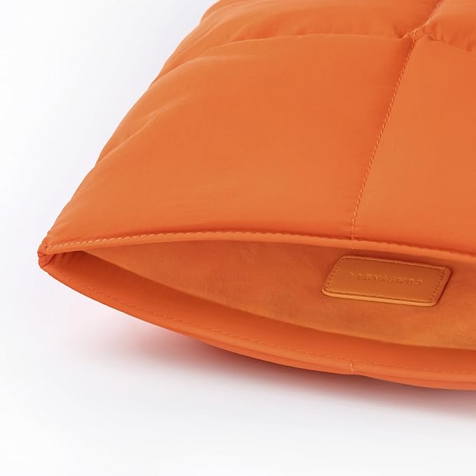 Comfyable Puffy Laptop Sleeve 13 Inch 14 Inch, Quilted Puffer Laptop Carrying Case, Pillow Case Compatible with MacBook Air M4 2025 M3 M2 M1, MacBook Pro M4 Pro/Max, Orange